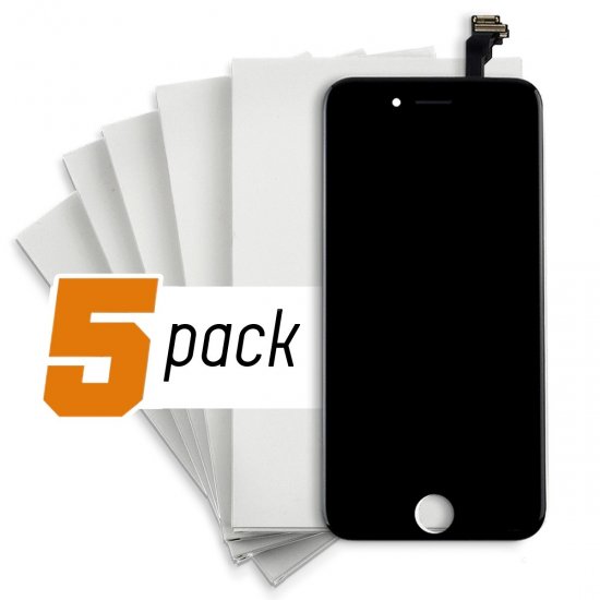 iPhone 12 LCD Screen and Digitizer - Black (Aftermarket) (5-Pack) - Click Image to Close