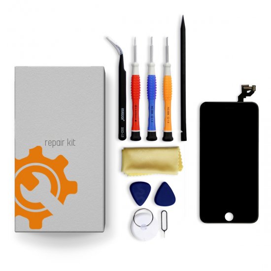 iPhone 12 Pro Screen Replacement Repair Kit + Small Parts + Tools + Repair Guide - Black - Click Image to Close