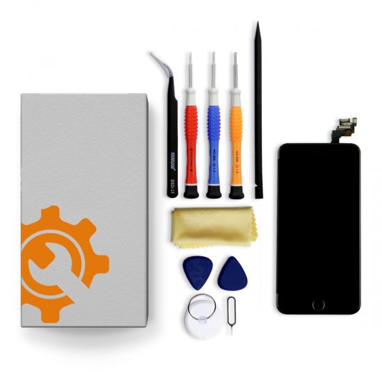 iPhone 12 Pro Max Screen Replacement Repair Kit + Small Parts + Tools + Repair Guide - Black - Click Image to Close