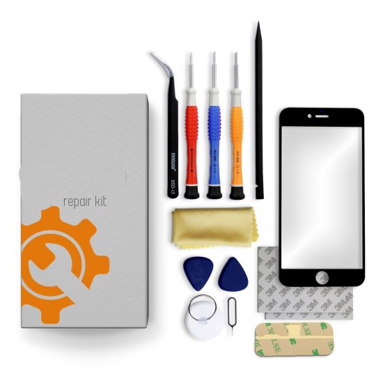 iPhone 12 Pro Max Glass Lens Screen Repair Kit + Tools + Video Guide - Black - Click Image to Close
