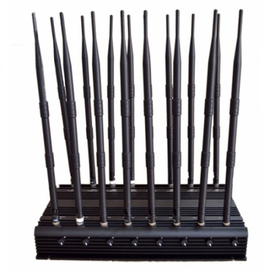 16 Antennas Adjustable Powerful 3G 4G phone jammer & WiFi UHF VHF GPS Lojack All Bands Signal Blocker of Global Version - Click Image to Close