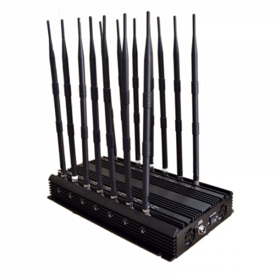 14 Antennas Adjustable 3G 4G Cellphone Signal Blocker & WiFi GPS UHF VHF & Full Bands Signal Jammer - Click Image to Close