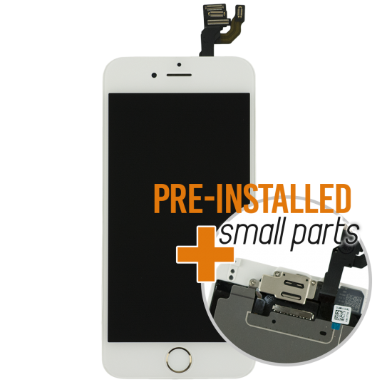 iPhone 12 Display Assembly with Front Camera and Home Button - White/Gold (Aftermarket) - Click Image to Close