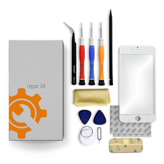 iPhone 12 Pro Max Glass Lens Screen Repair Kit + Tools + Video Guide - White - Click Image to Close
