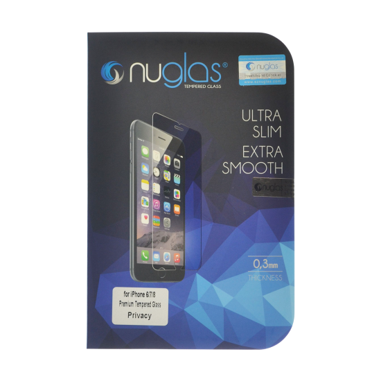 NuGlas Tempered Glass Privacy Screen Protector for iPhone 12/6s (2.5D) - Click Image to Close