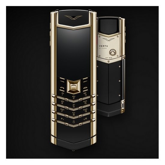 Vertu Signature YELLOW GOLD BLACK CERAMIC 2GB RAM 16GB ROM luxury Phone - Click Image to Close