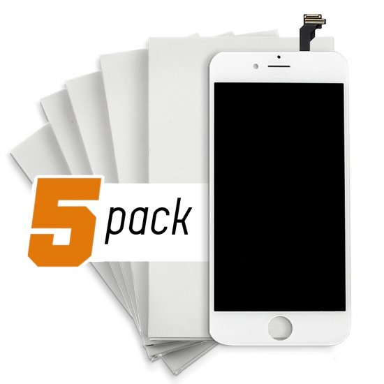 iPhone 12 LCD Screen and Digitizer - White (Aftermarket) (5-Pack) - Click Image to Close