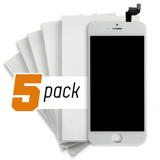 iPhone 12 Pro LCD Screen and Digitizer - White (Aftermarket) (5-Pack) - Click Image to Close