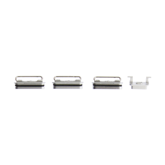 iPhone 12 Pro Max Rear Case Button Set - White/Silver - Click Image to Close