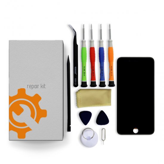 iPhone 12 Pro Max Screen Replacement Repair Kit + Small Parts + Tools + Repair Guide - Black - Click Image to Close