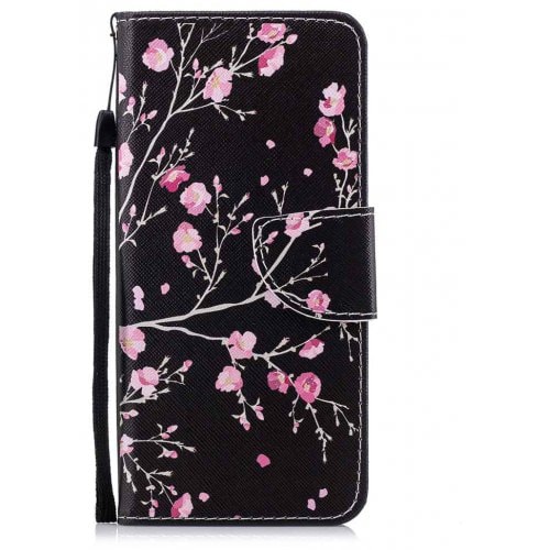 For Samsung S9 Red Safflower Painting Phone Case - BLACK - Click Image to Close