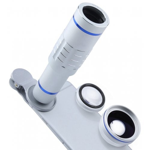 Telephoto 18 Silver Times Telescope 0.45 HD Wide-angle Macro Cell Phone Camera - SILVER - Click Image to Close