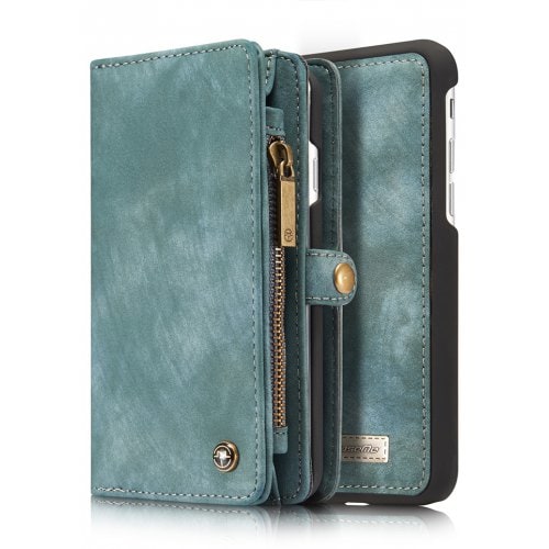 Genuine Leather 11 Card Slots Detachable Wallet Case for iPhone 12 - 8 - GREEN - Click Image to Close