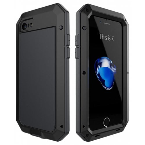 Shock-proof Bull Body Metal Case - BLACK - Click Image to Close