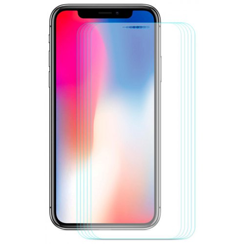 Hat - Prince 0.26mm 9H 2.5D Arc Tempered Glass Full Screen Protector for 5.8 inch iPhone XS - iPhone X 5pcs - TRANSPARENT - Click Image to Close