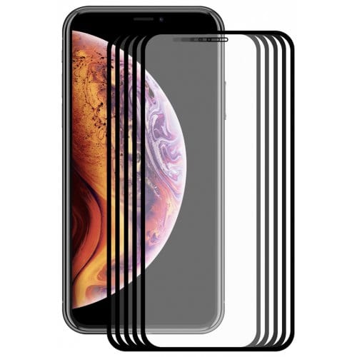 Hat - Prince 2.5D 0.2mm 9H Tempered Glass Full Screen Protector for iPhone XR 5pcs - BLACK - Click Image to Close