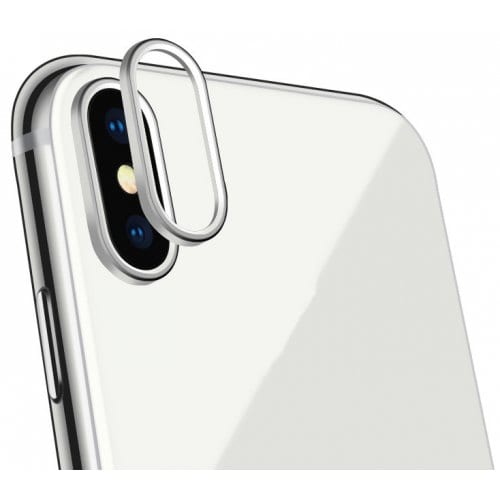 New Mobile Phone Camera to Protect Metal Ring for iPhoneX - SILVER - Click Image to Close