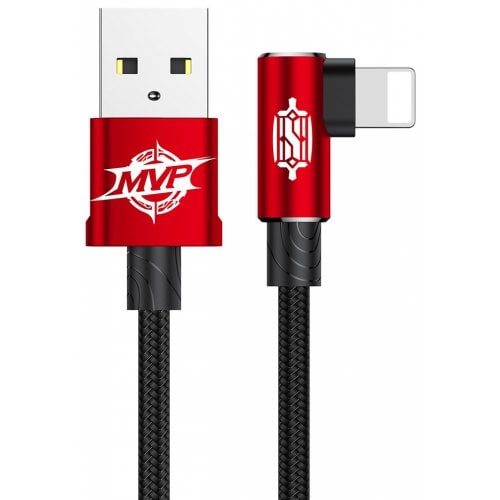 Baseus MVP Elbow Type 8 Pin 2A Charging Data Sync Cable 1M - RED - Click Image to Close