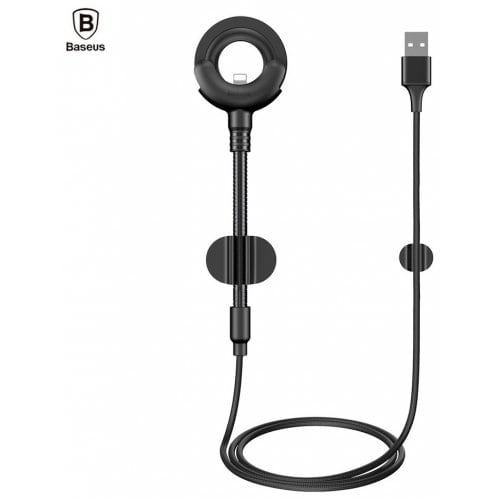 Baseus O-type Car Mount Cable 2.1A 0.8M for iPhone - BLACK - Click Image to Close
