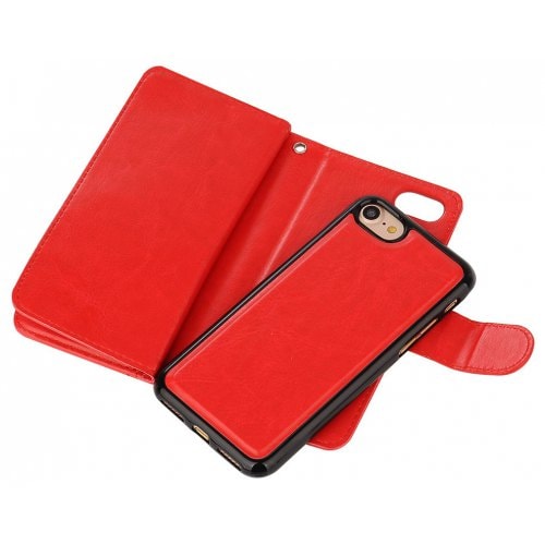 Case Premium Leather iphone Phone Wallet Case Cover for iPhone 12 - 8 - RED - Click Image to Close
