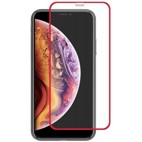 Hat-Prince Full-size 0.26mm 9H 2.5D Full-screen Tempered Glass Color Protective Film for iPhone XR - RED - Click Image to Close