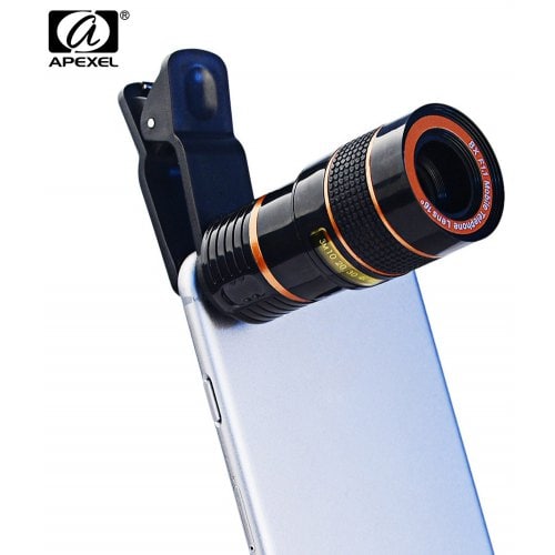 APEXEL APL - 8XSJ Universal 8X Zoom Telephoto Lens - BLACK - Click Image to Close