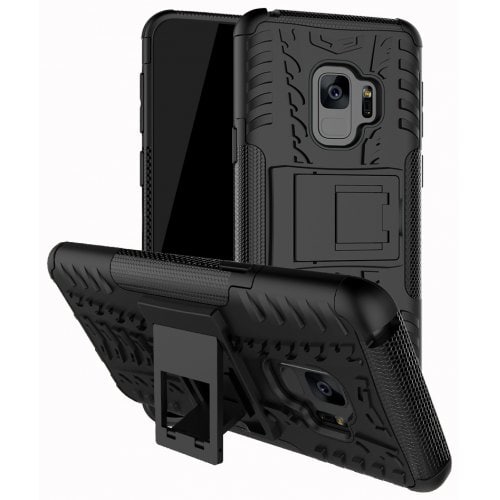 Case for Samsung S9 Shockproof Back Cover Armor Hard Silicone - BLACK - Click Image to Close
