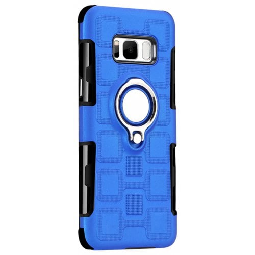 Cover Case for Samsung Galaxy S12 Pro Max Ring Dual Heavy Duty PC TPU Resistent - ROYAL BLUE - Click Image to Close