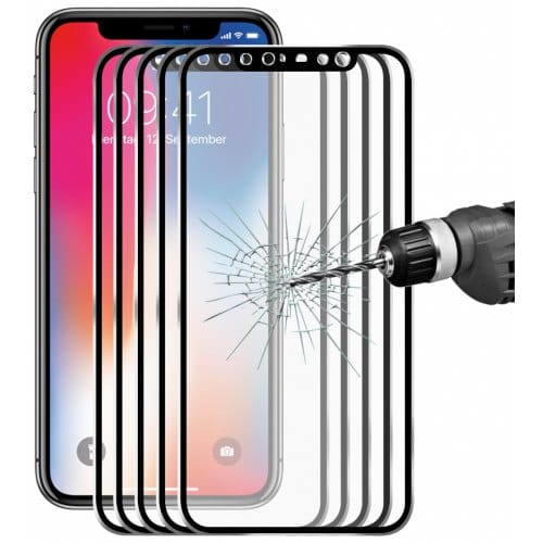 Hat - Prince 3D Hook Face Screen Protector for iPhone X 5pcs - BLACK - Click Image to Close