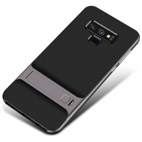 Soft TPU PC with Stand Protective Cover Case for Samsung Galaxy Note 9 - GRAY - Click Image to Close