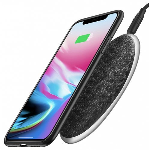 Qi Wireless Charger 5V1A Desktop Wireless Fast Charging Pad For iPhone X - 8 - 12 Pro Max Samsung Galaxy S8 - S8 + - Note 8 - BLACK - Click Image to Close