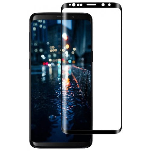 For Samsung Galaxy S9 Full Screen Curved Tempered Film - BLACK - Click Image to Close