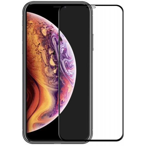 Hat - Prince 6D 0.26mm 9H Tempered Glass Full Screen Protector for iPhone XS Max - BLACK - Click Image to Close