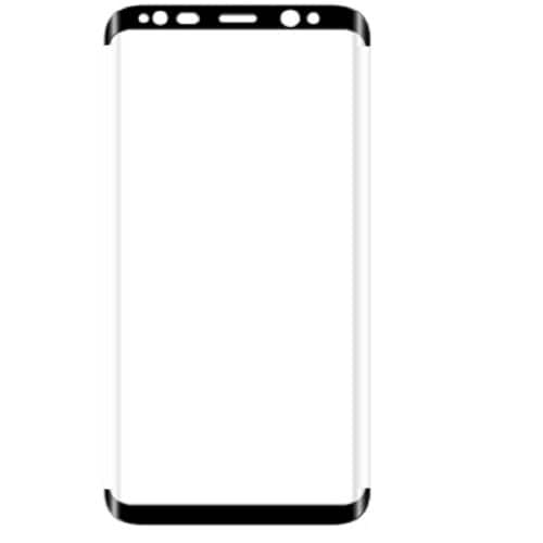Curved Tempered Glass Protective Film for Samsung S8 (Straight Side No Windows) - BLACK - Click Image to Close