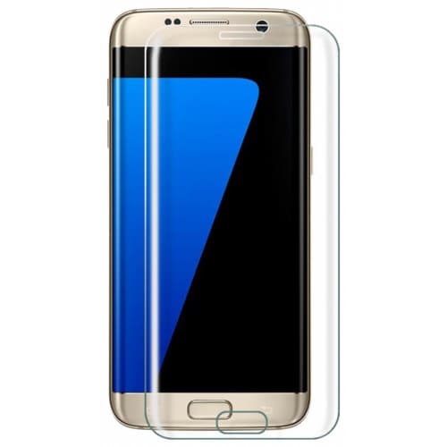 Screen Protector for Samsung Galaxy S7 Edge High Clear Tempered Glass - TRANSPARENT - Click Image to Close