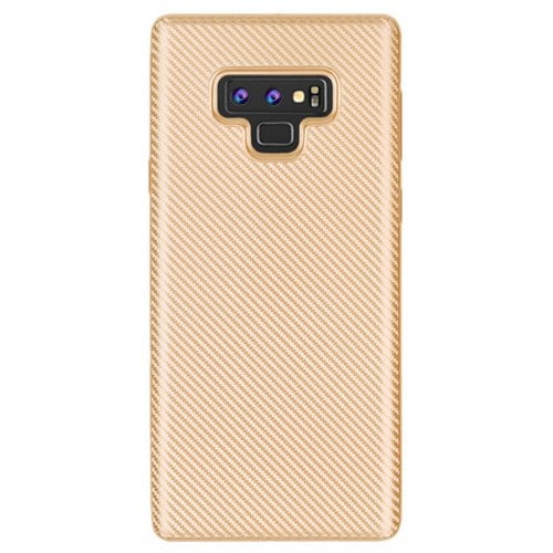 Cover Case for Samsung Galaxy Note 9 Carbon Silicone Rubber Soft TPU - GOLD - Click Image to Close