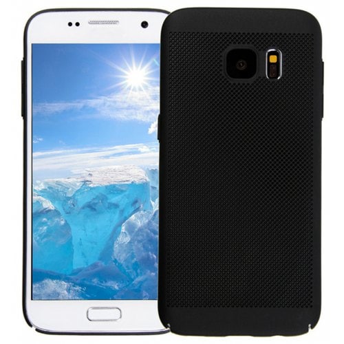 Case for Samsung S7 Heat Dissipation Ultra-Thin Frosted Back Cover Solid - BLACK - Click Image to Close