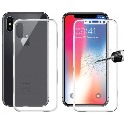 Hat - Prince Front + Back Full Screen Protector for iPhone X - SILVER - Click Image to Close