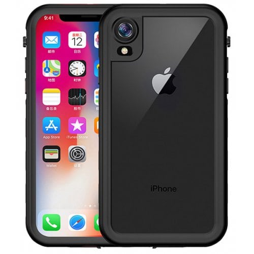 Waterproof Dustproof Mobile Phone Case for iPhone XR - BLACK - Click Image to Close
