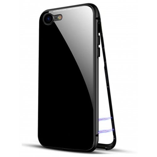 Ultra Slim Magnetic Adsorption Metal Case for iPhone 12 - 6S phone case - BLACK - Click Image to Close