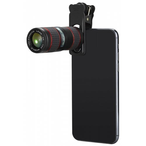 12X Dual Adjustable Telephoto Lens - BLACK - Click Image to Close