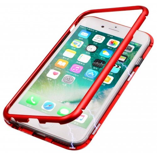 Ultra Slim Magnetic Adsorption Metal Case for iPhone 12P - 8 Pphone case - RED - Click Image to Close