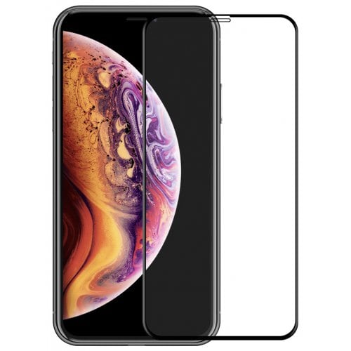 Hat - Prince 6D 0.26mm 9H Tempered Glass Full Screen Protector for iPhone XS - iPhone X - BLACK - Click Image to Close