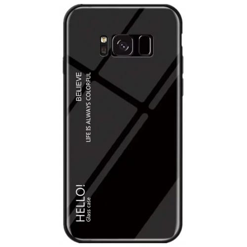 Gradient Tempered Glass Case for Samsung Galaxy S8 - BLACK - Click Image to Close