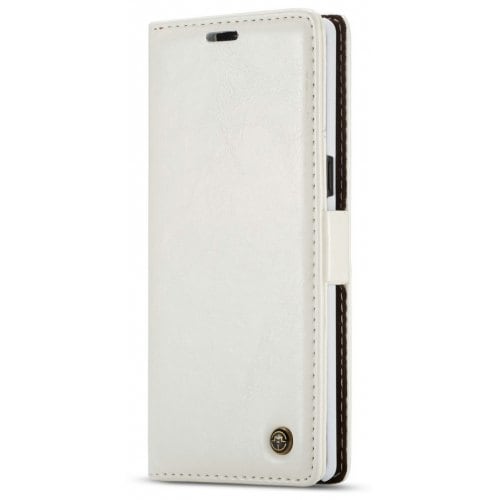 CaseMe for Samsung Galaxy Note 9 Flip Leather Wallet Phone Case with Cards Slots - WHITE - Click Image to Close
