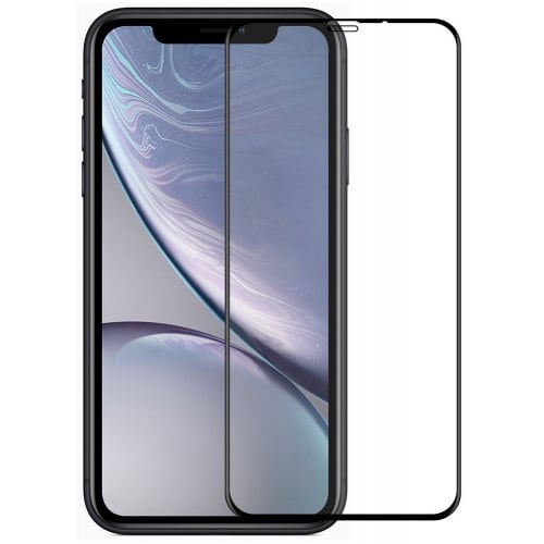 Hat - Prince 6D 0.26mm 9H Tempered Glass Full Screen Protector for iPhone XR - BLACK - Click Image to Close