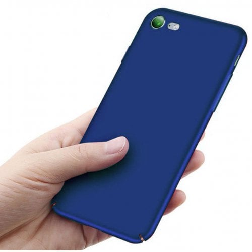for iPhone 12 Case Shock-Absorptionskid-Proof Case Slim Fit Shell Hard Plastic Full Protective Anti-Scratch Resistant Cover Case - BLUE - Click Image to Close