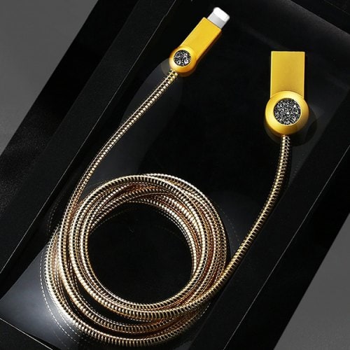 REMAX RC - 085i 8 Pin Anti-knot Charging Transmission Data Cable 100cm - GOLD - Click Image to Close