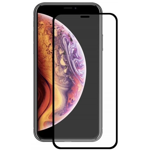 Hat - Prince 2.5D 0.2mm 9H Tempered Glass Full Screen Protector for iPhone XR - BLACK - Click Image to Close