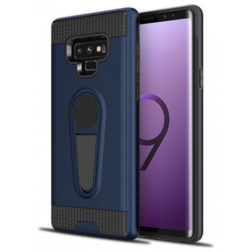 Cover Case for Samsung Galaxy Note 9 Dual Layer Bumper Grip Protective - DEEP BLUE - Click Image to Close